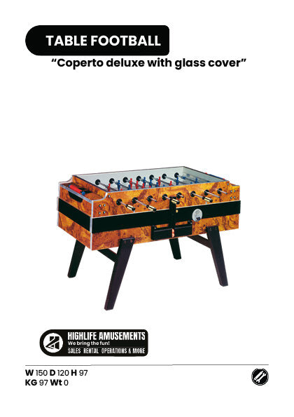 Coperto Deluxe Voetbaltafel Met Glasplaat