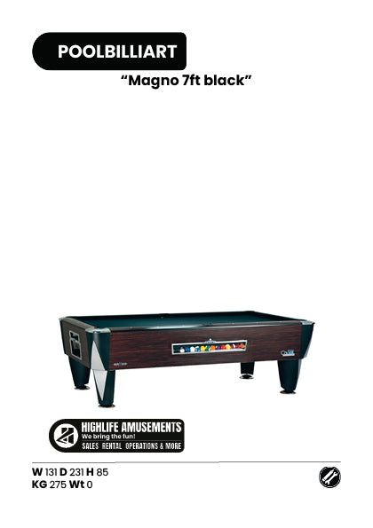 Magno 7ft Black Pooltafel