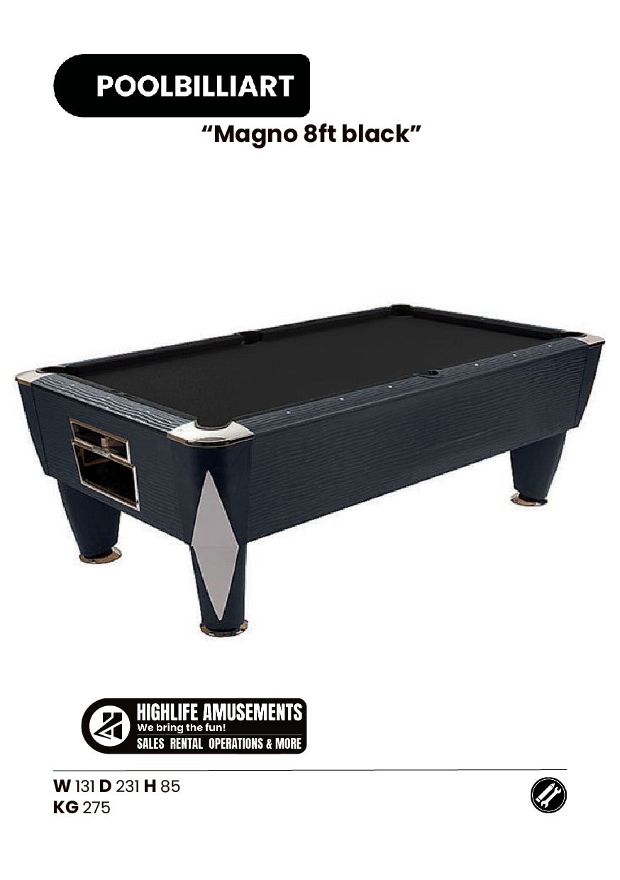 SAM Magno 8ft Black Pooltafel