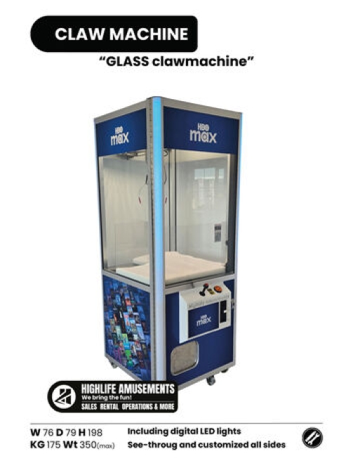 Grijpautomaat glass huren